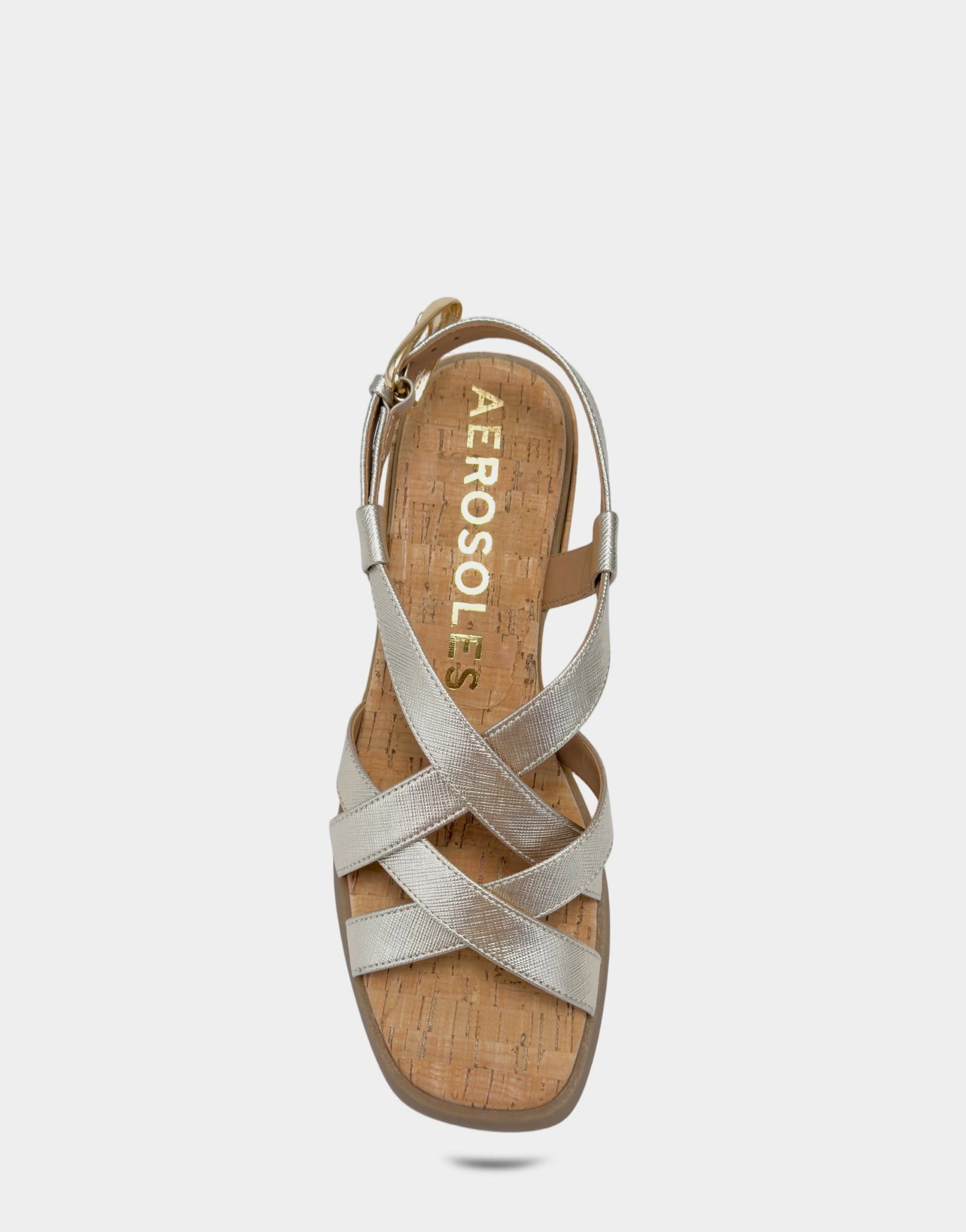 Aerosoles Heeled Sandal in Soft Gold