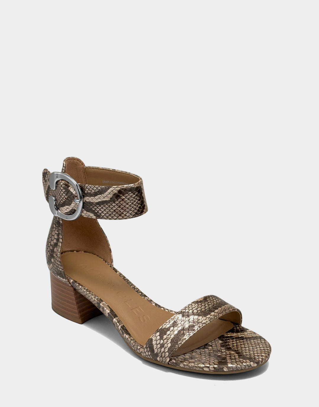 Aerosoles Low Heeled Sandal in Champagne Snake Print