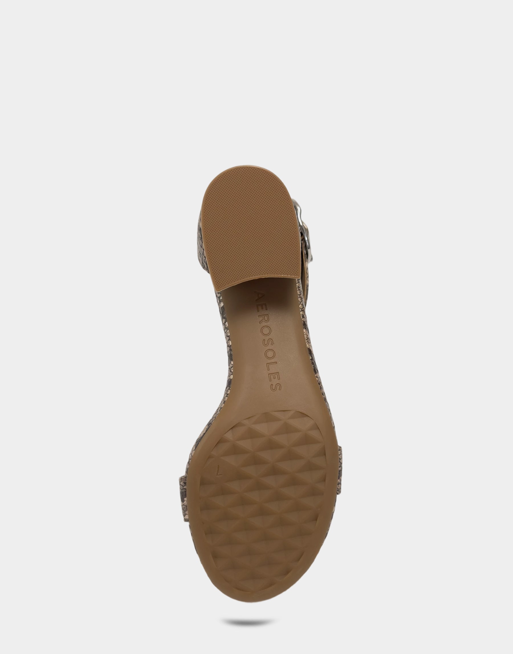 Aerosoles Low Heeled Sandal in Champagne Snake Print