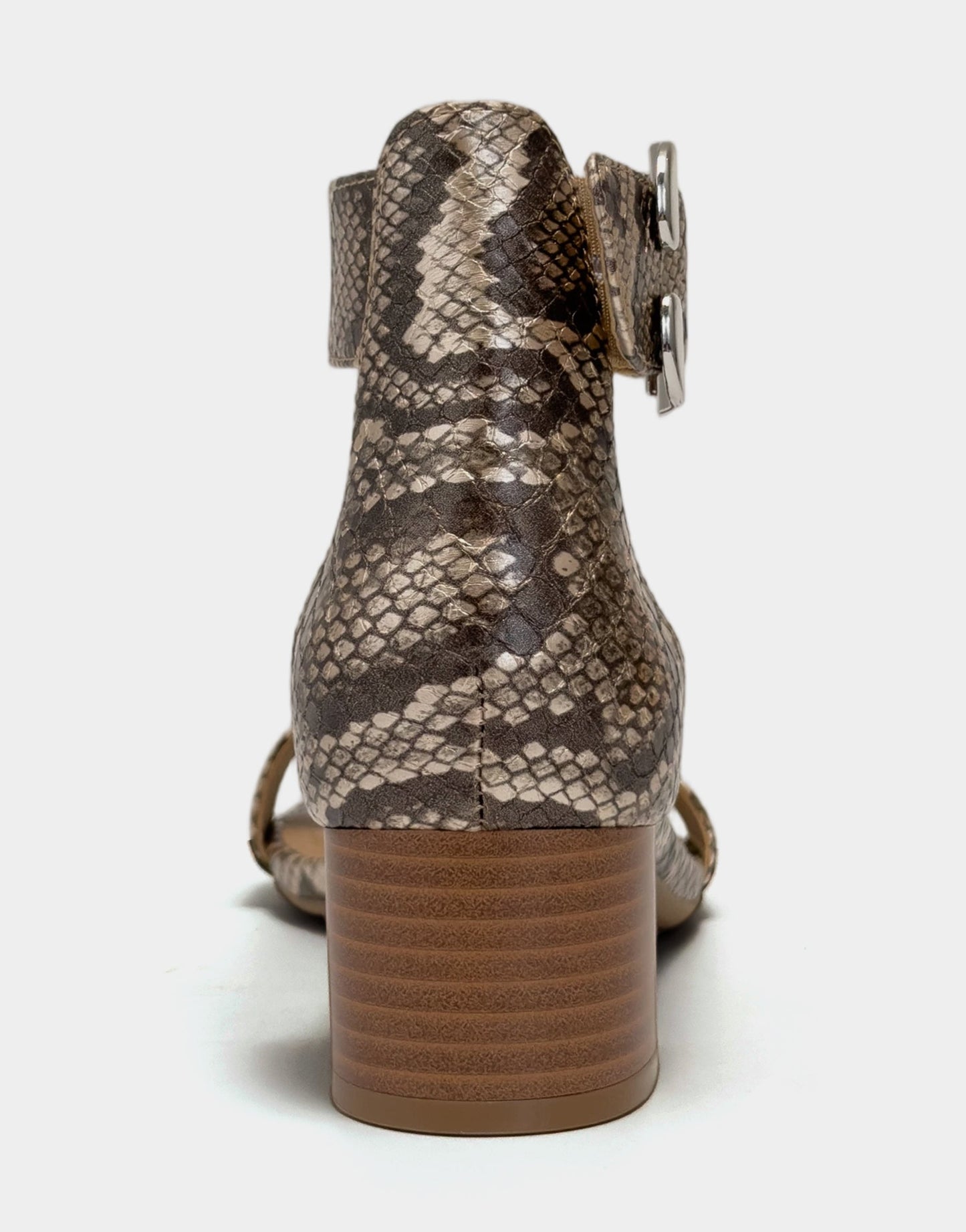 Aerosoles Low Heeled Sandal in Champagne Snake Print