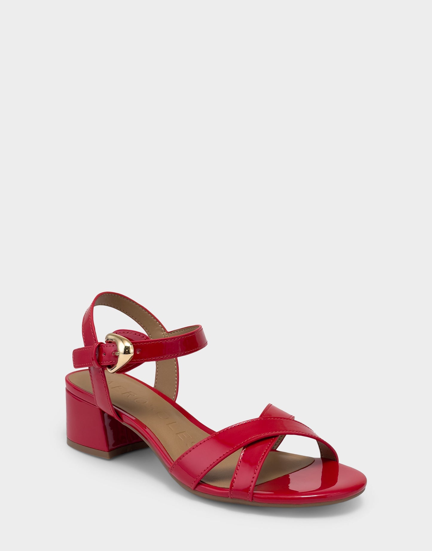 Aerosoles Low Heeled Sandal in Red Patent