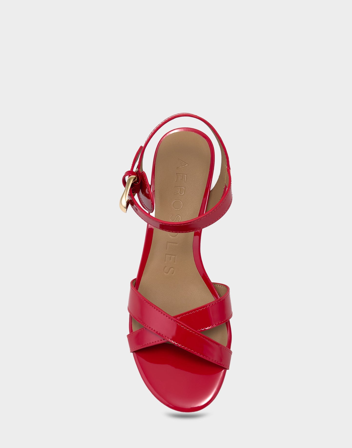 Aerosoles Low Heeled Sandal in Red Patent