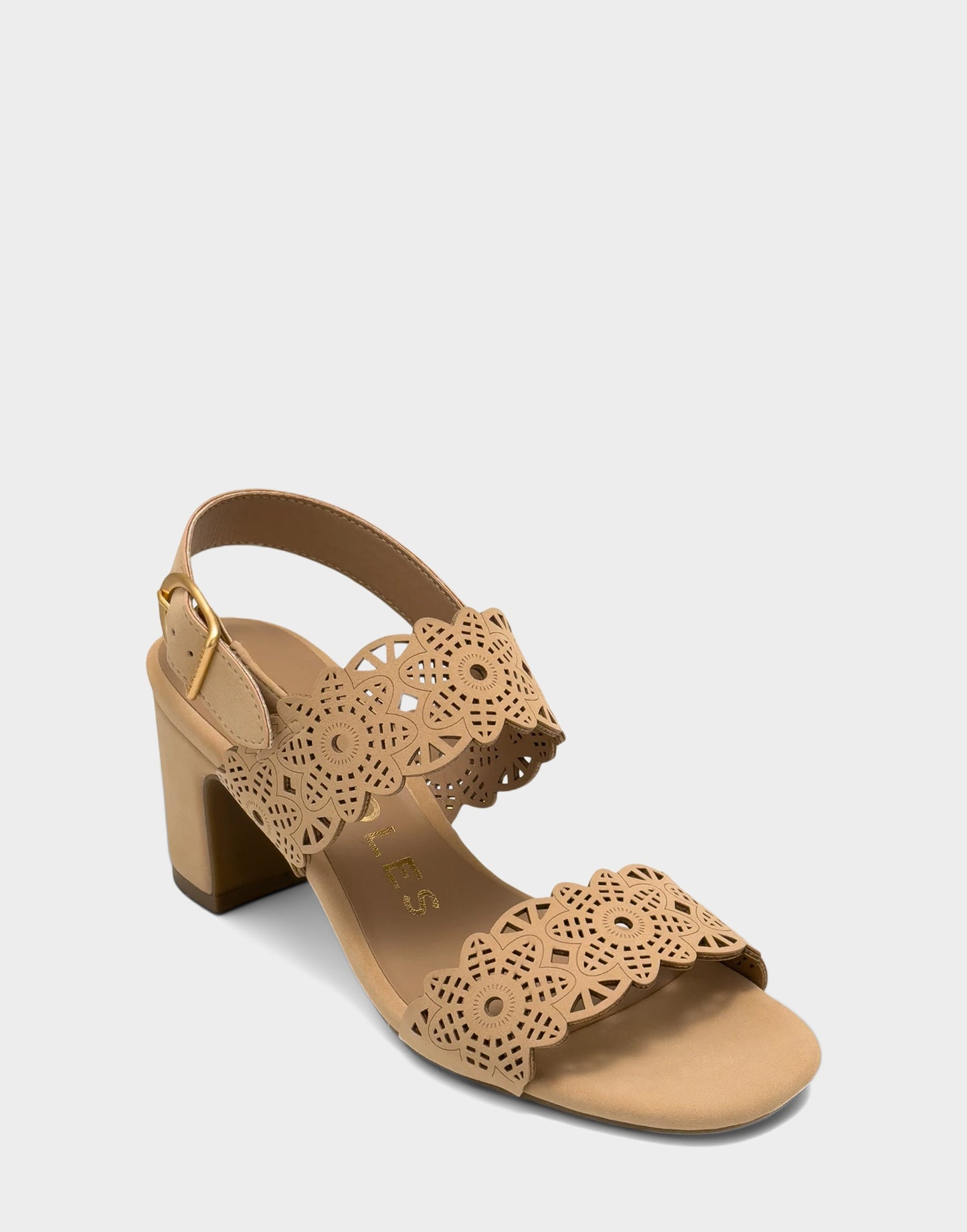 Aerosoles Heeled Sandal in Natural Perforated