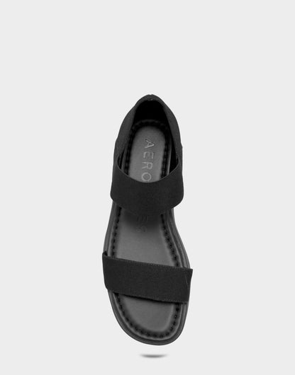 Aerosoles Elastic Molded Footbed Sandal in Black
