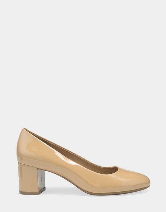 Aerosoles Mid Heel Pump in Beige Bisque