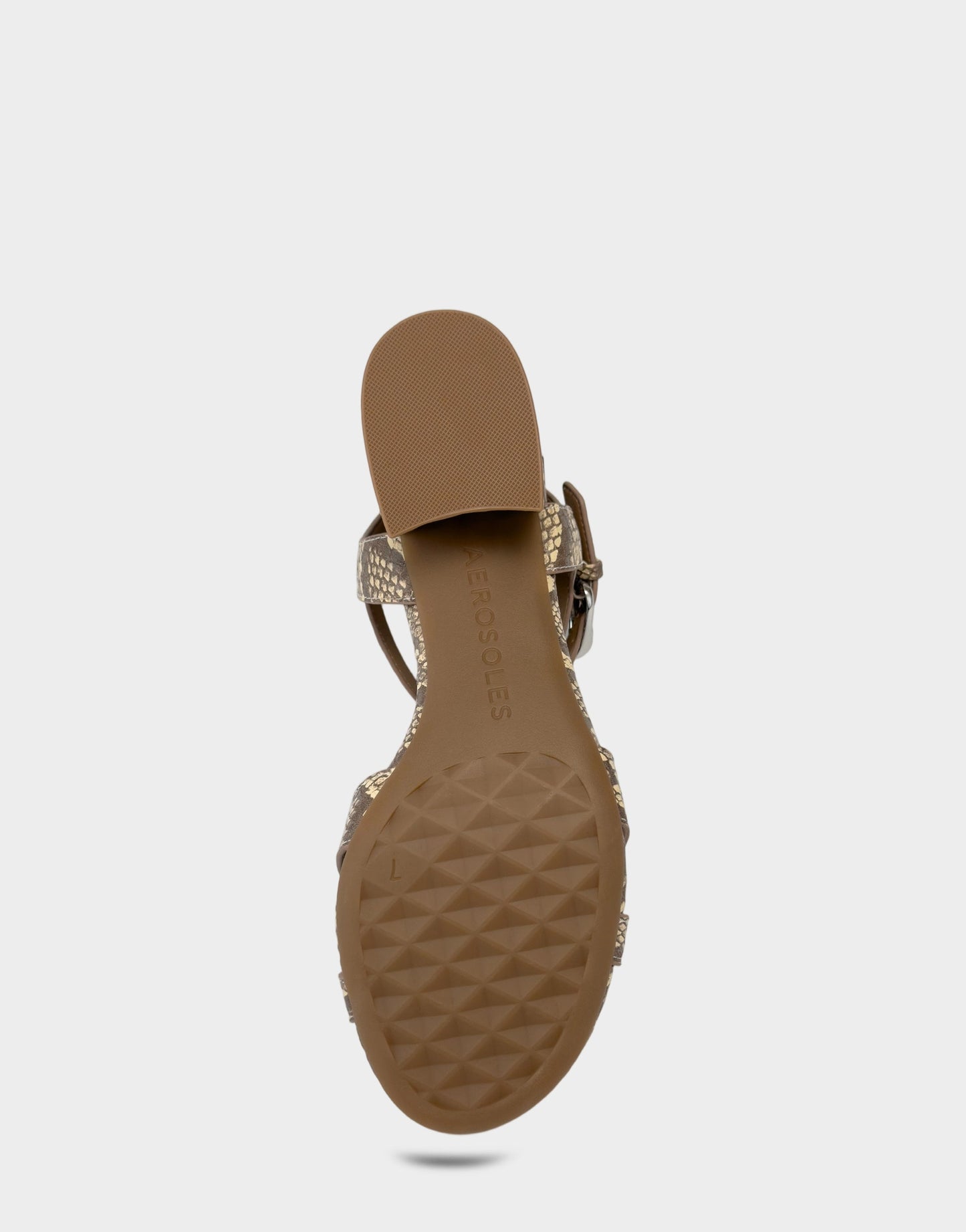 Aerosoles Heeled Sandal in Pale Yellow Snake Print