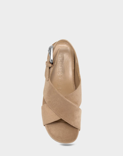 Aerosoles Heeled Sandal in Natural