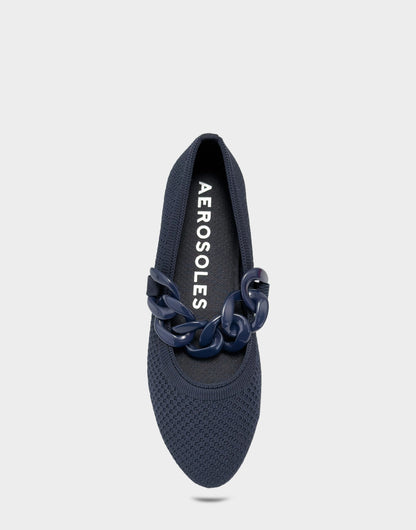 Aerosoles Knit Flat in Navy