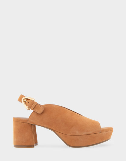 Aerosoles Peep Toe Platform Sandal in Tan