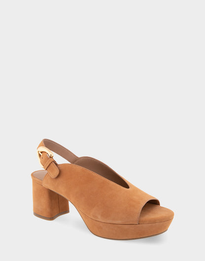 Aerosoles Peep Toe Platform Sandal in Tan