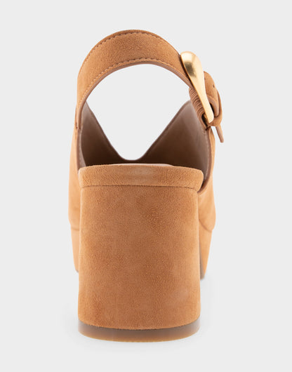 Aerosoles Peep Toe Platform Sandal in Tan