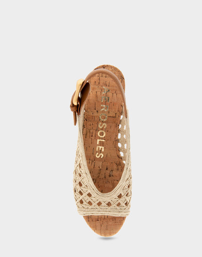 Aerosoles Platform Sandals in Natural/tan