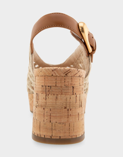 Aerosoles Platform Sandals in Natural/tan