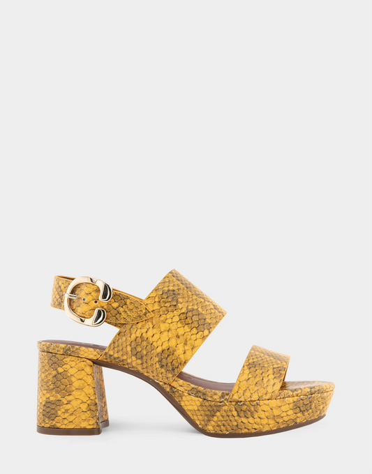 Aerosoles Platform Sandal in Marigold Snake