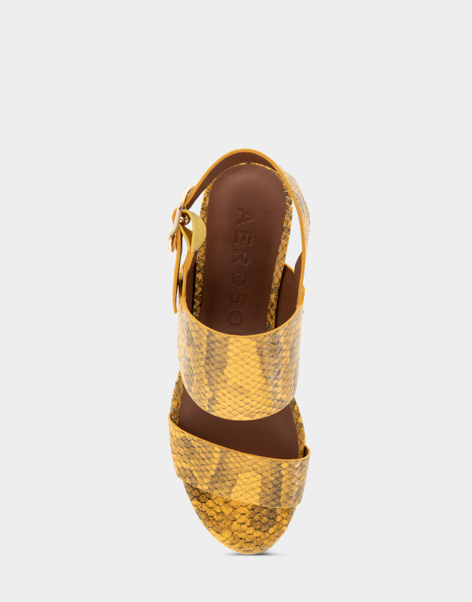 Aerosoles Platform Sandal in Marigold Snake