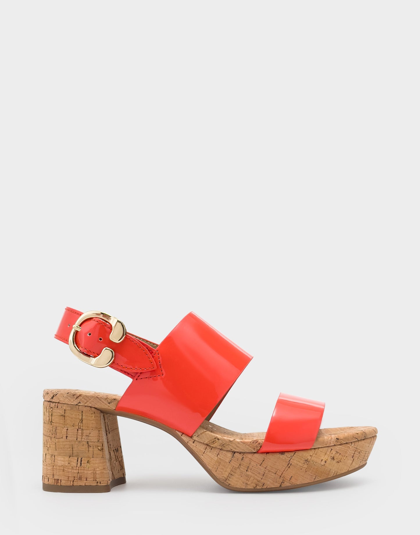 Aerosoles Platform Sandal in Orange Patent