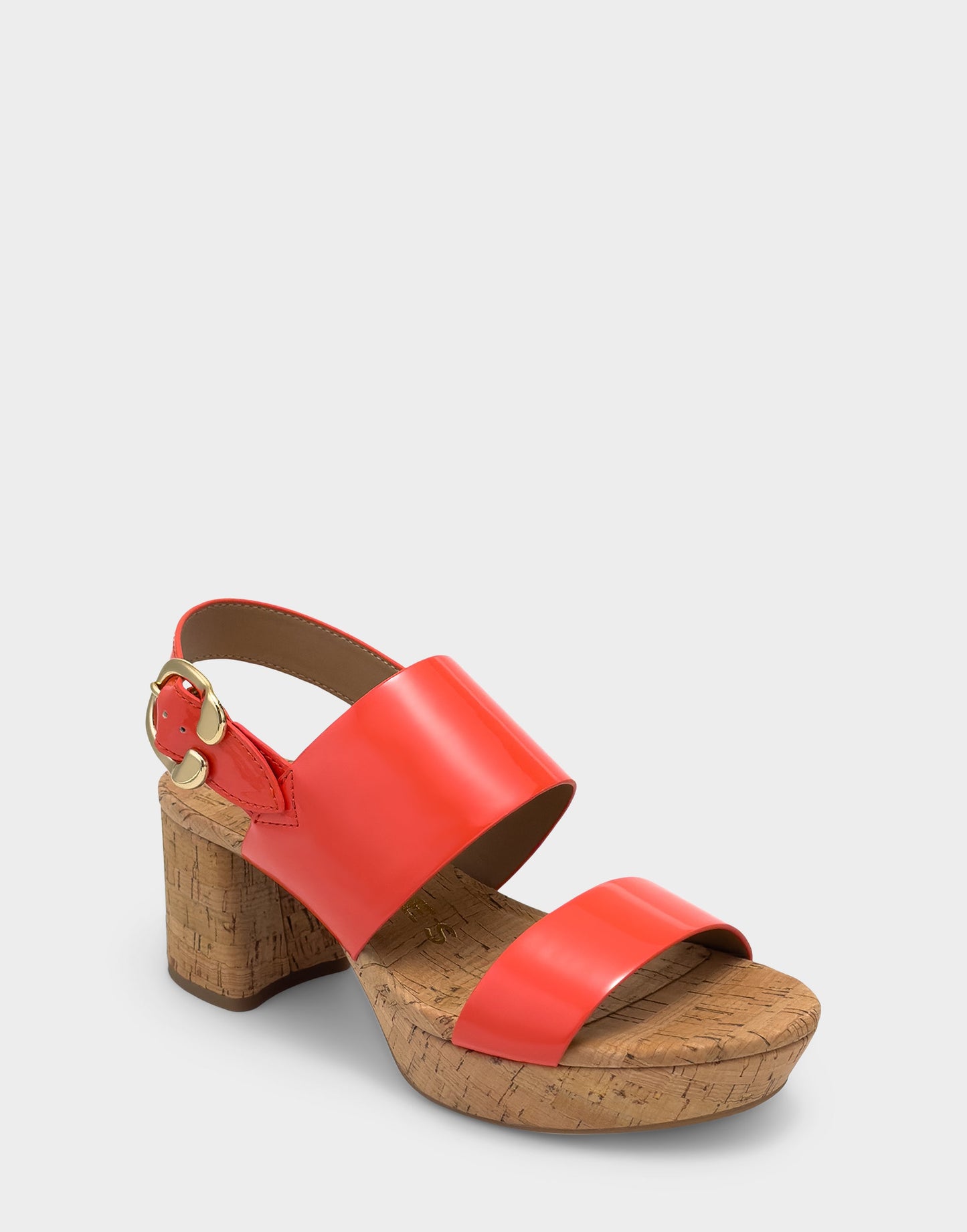 Aerosoles Platform Sandal in Orange Patent
