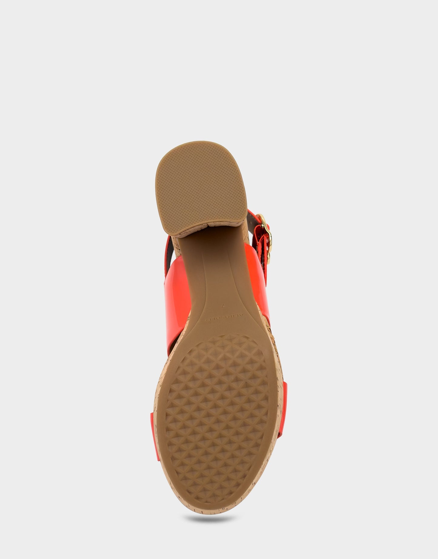 Aerosoles Platform Sandal in Orange Patent