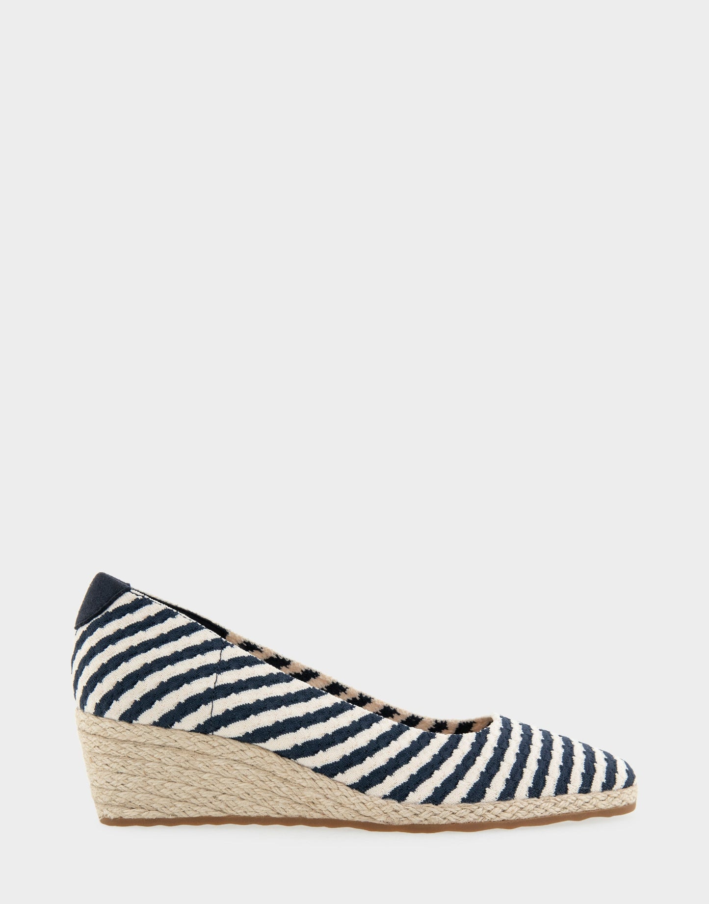 Aerosoles Wedge Heels in Eggnog/Navy Stripe