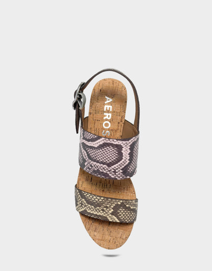 Aerosoles Platform Sandal in Snake Print