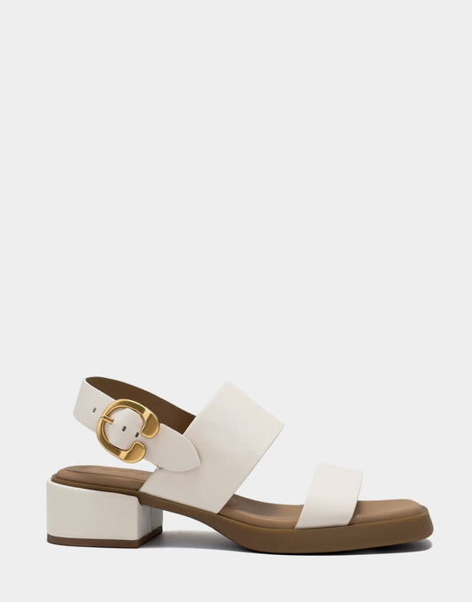 Aerosoles Banded Back Strap Low Block Heel Sandal in Eggnog