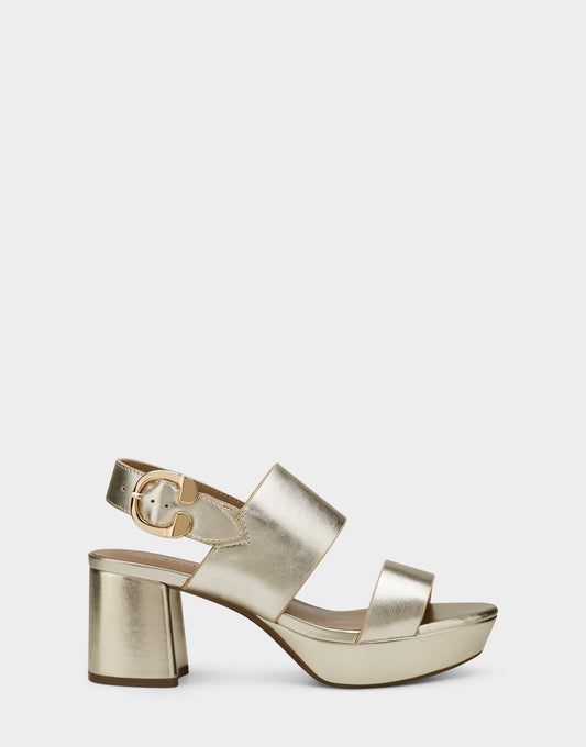 Aerosoles Platform Sandal in Gold Metallic