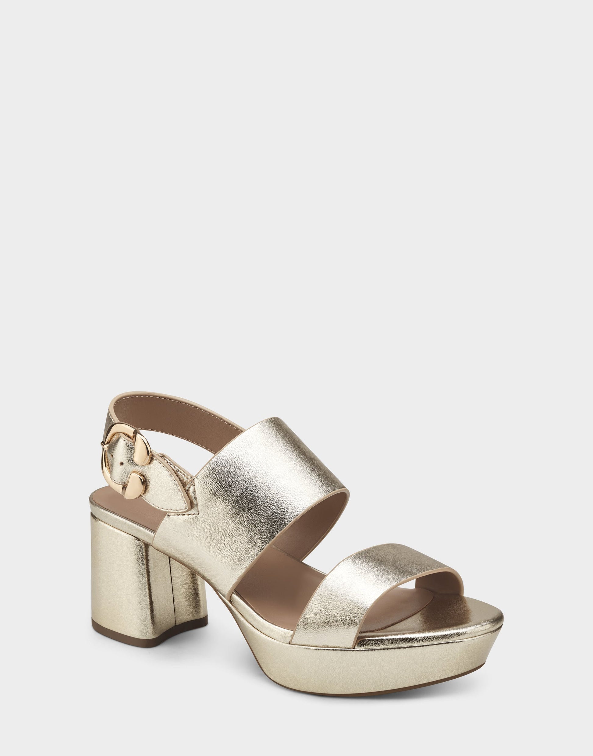 Aerosoles Platform Sandal in Gold Metallic