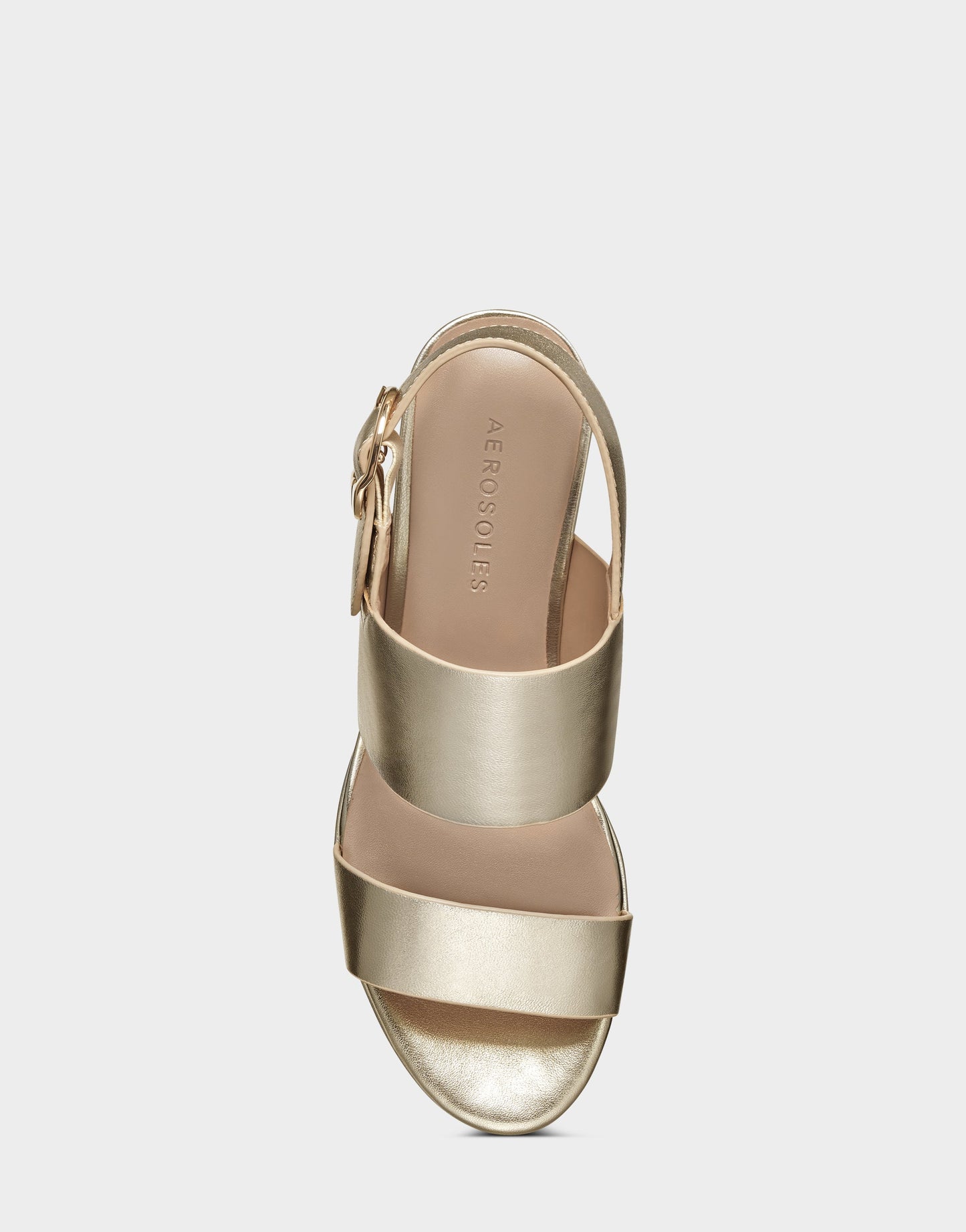 Aerosoles Platform Sandal in Gold Metallic
