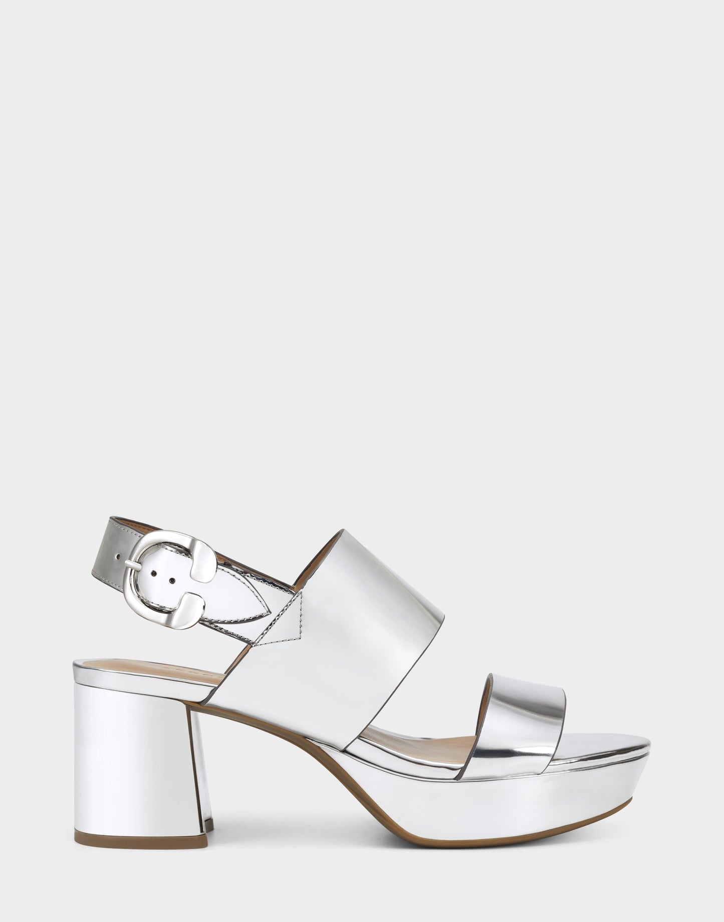Aerosoles Platform Sandal in Silver Metallic