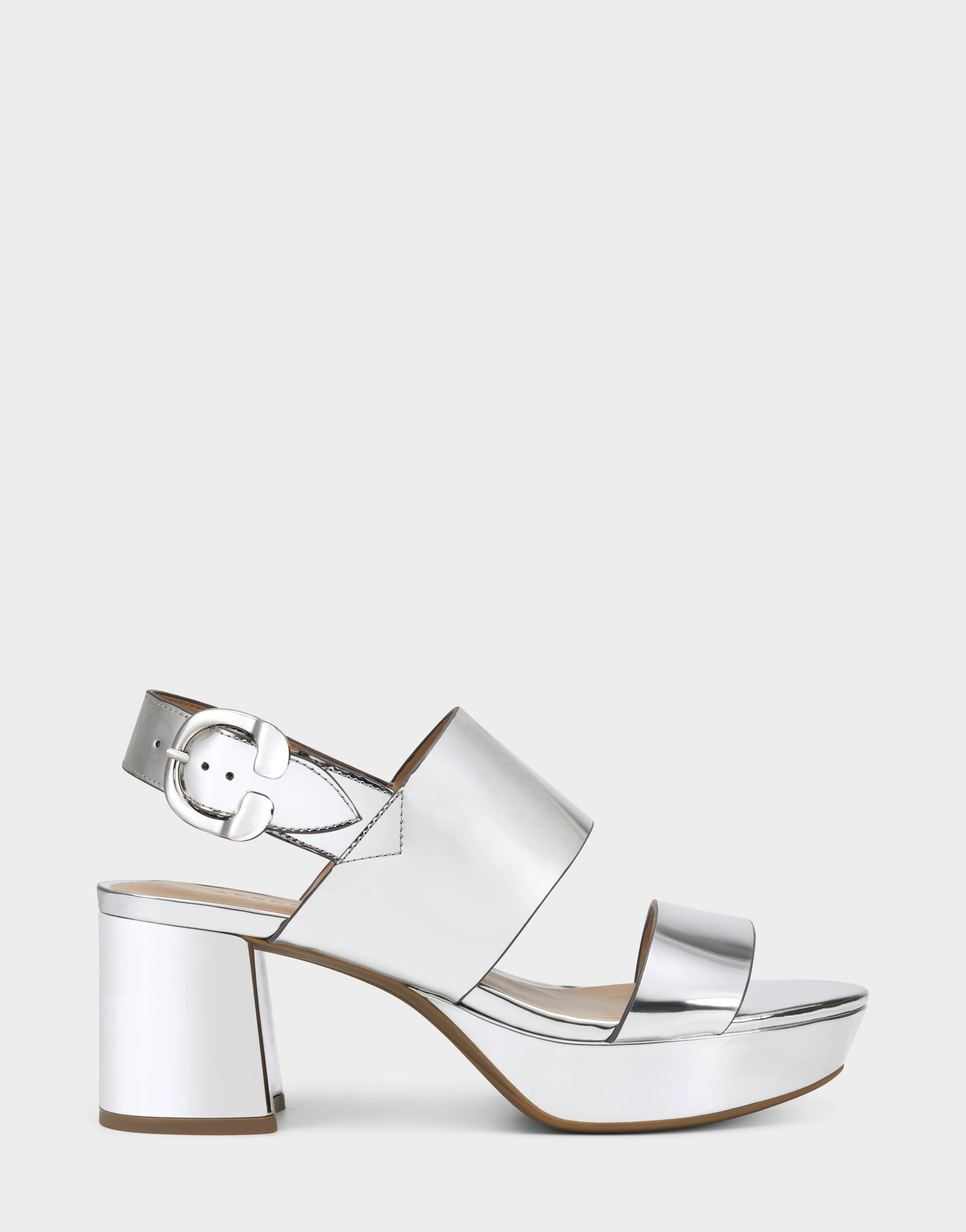 Aerosoles Platform Sandal in Silver Metallic