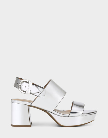 Aerosoles Platform Sandal in Silver Metallic