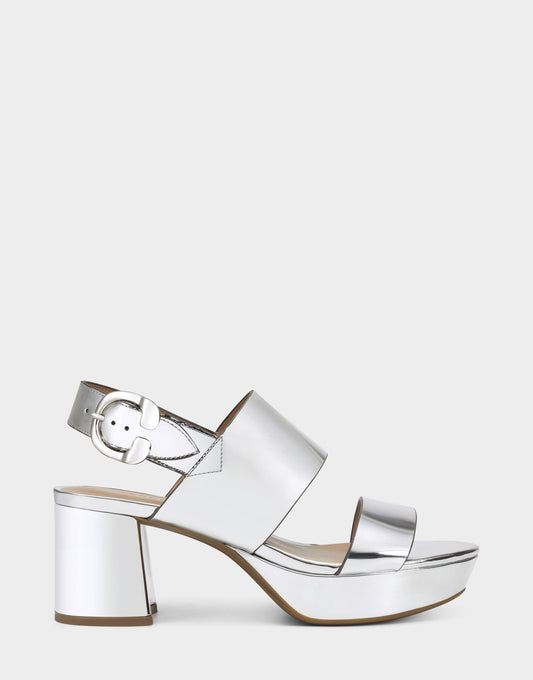 Aerosoles Platform Sandal in Silver Metallic
