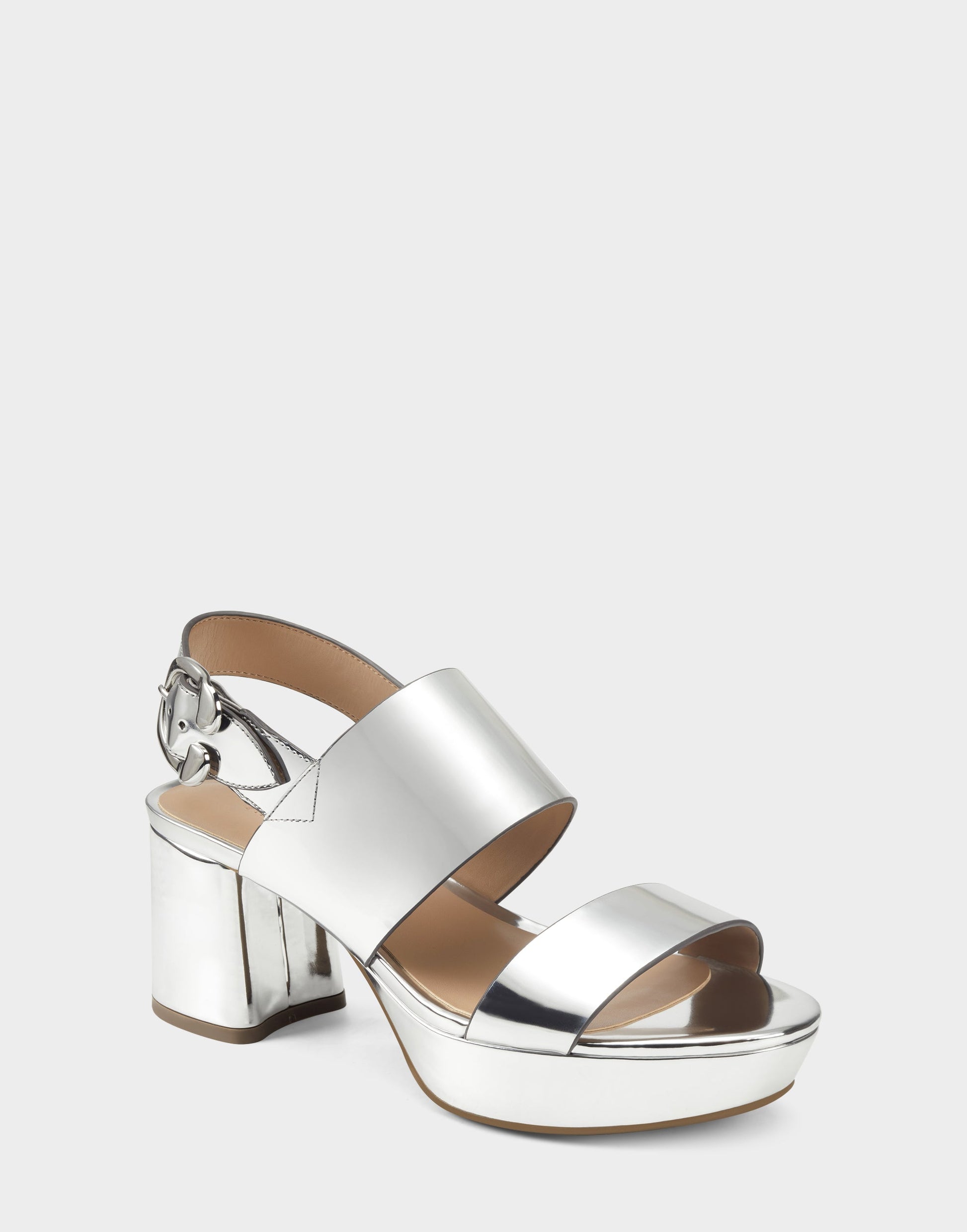 Aerosoles Platform Sandal in Silver Metallic
