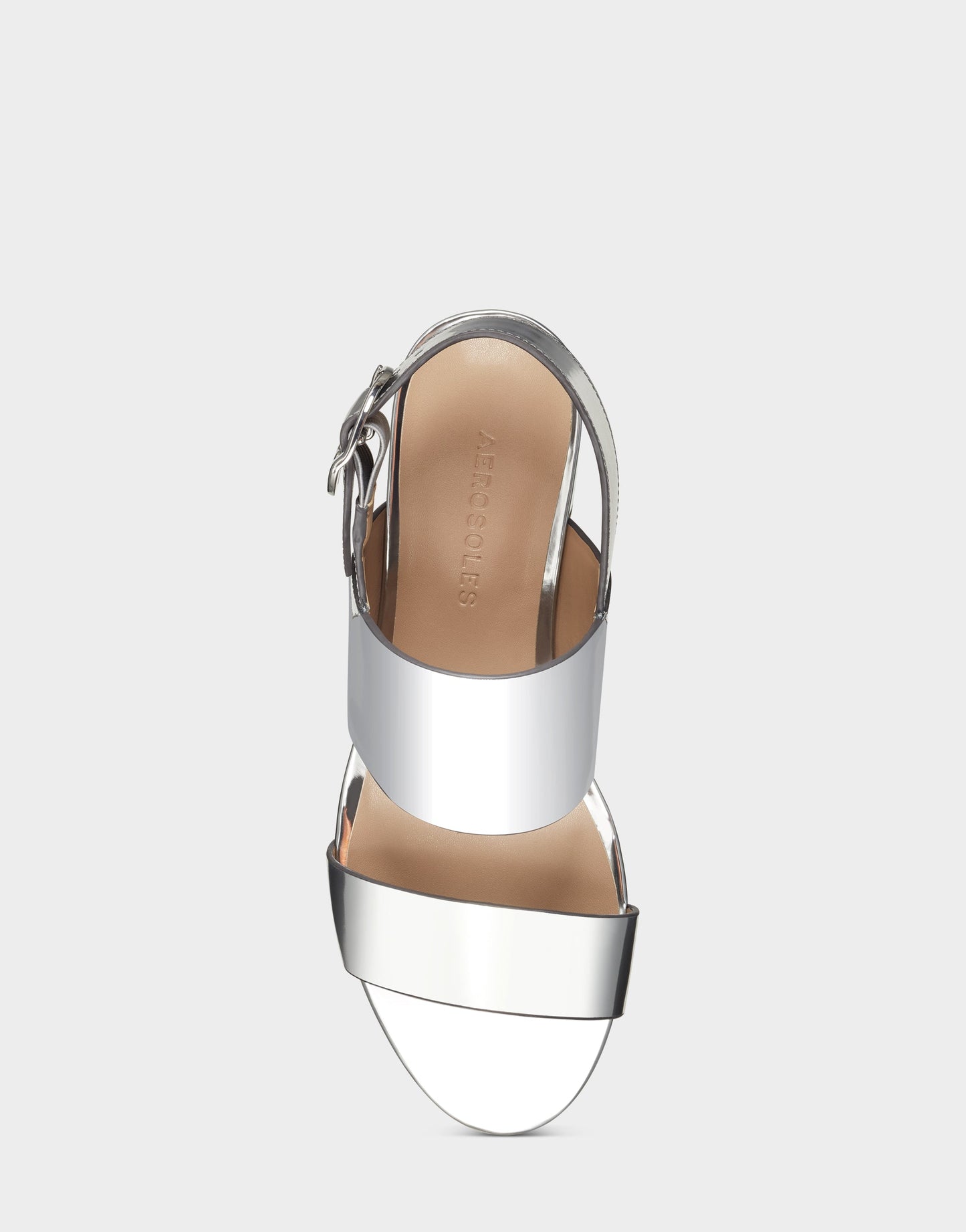Aerosoles Platform Sandal in Silver Metallic