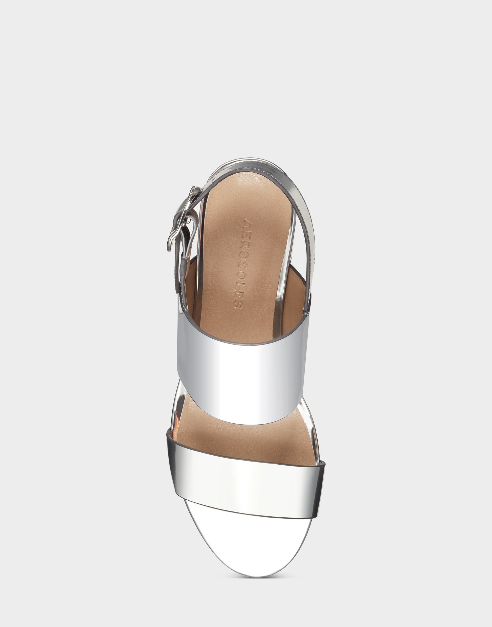 Aerosoles Platform Sandal in Silver Metallic