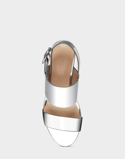 Aerosoles Platform Sandal in Silver Metallic