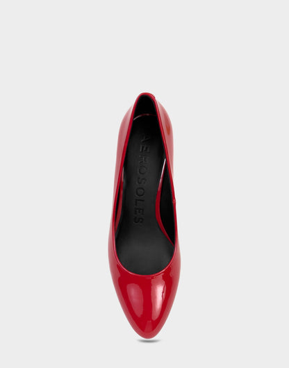 Aerosoles Pump In Red Patent