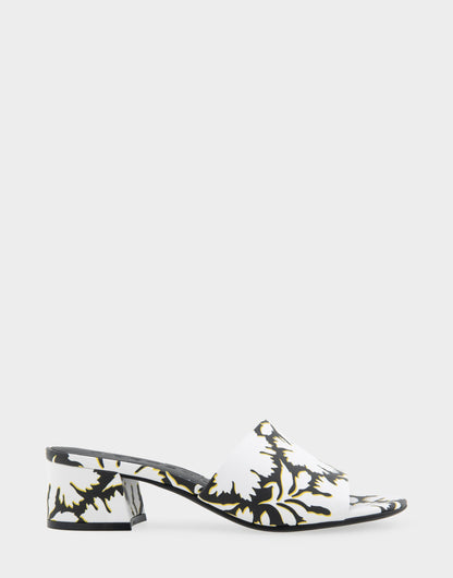 Aerosoles Heeled Sandal in White/black Printed Floral