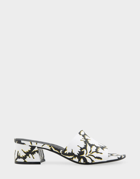 Aerosoles Heeled Sandal in White/black Printed Floral