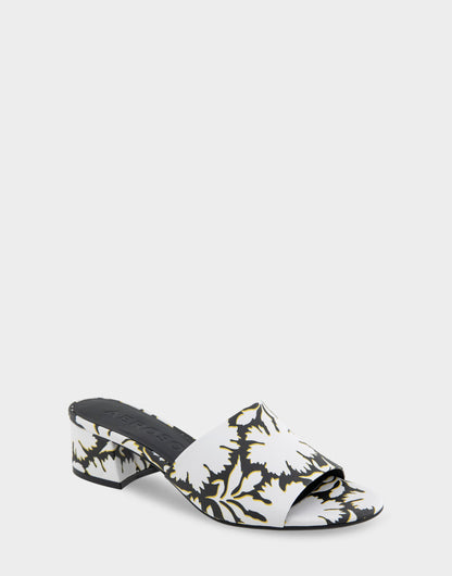 Aerosoles Heeled Sandal in White/black Printed Floral