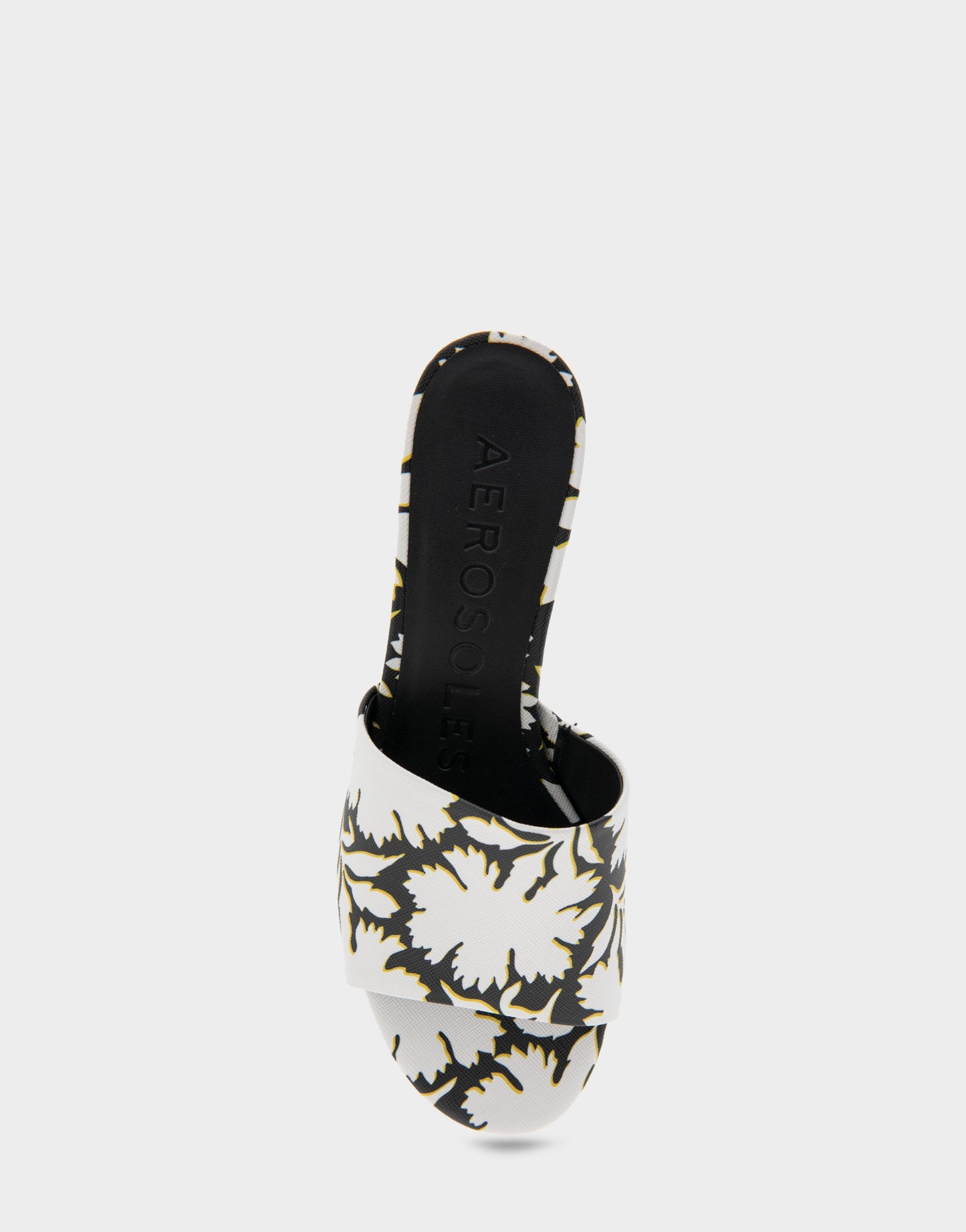 Aerosoles Heeled Sandal in White/black Printed Floral