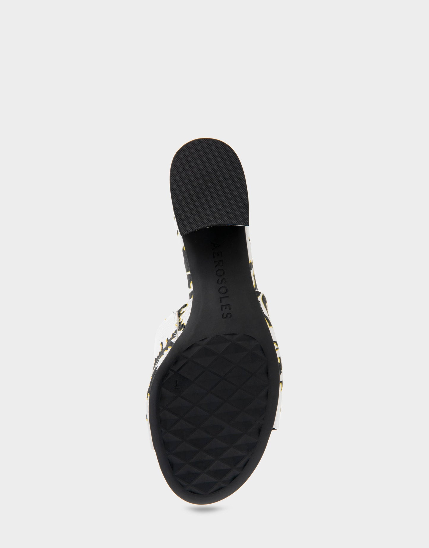 Aerosoles Heeled Sandal in White/black Printed Floral