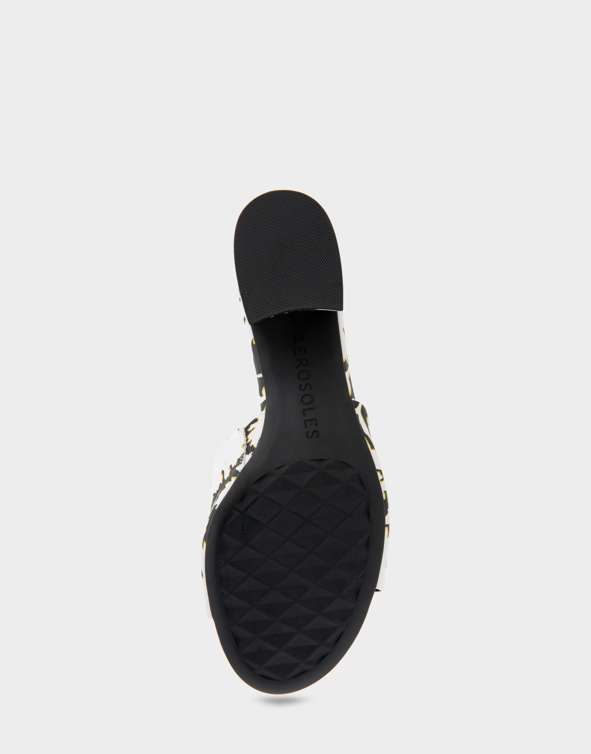 Aerosoles Heeled Sandal in White/black Printed Floral