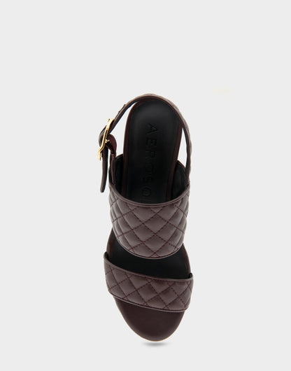 Aerosoles Platform Sandal in Deep Aubergine