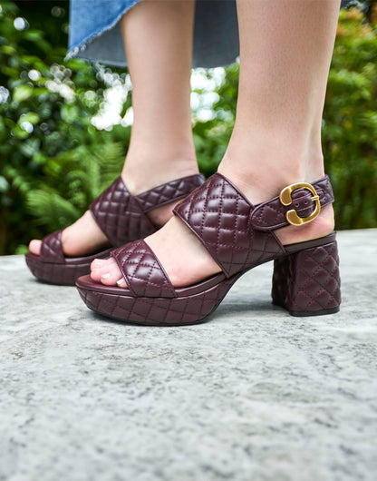 Aerosoles Platform Sandal in Deep Aubergine