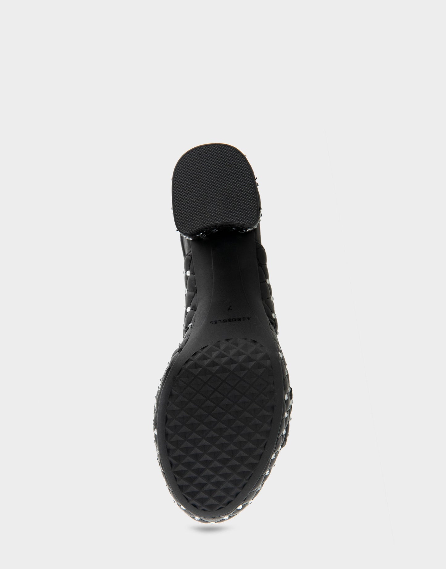 Aerosoles Platform Sandal in Black Quilted With Crystals