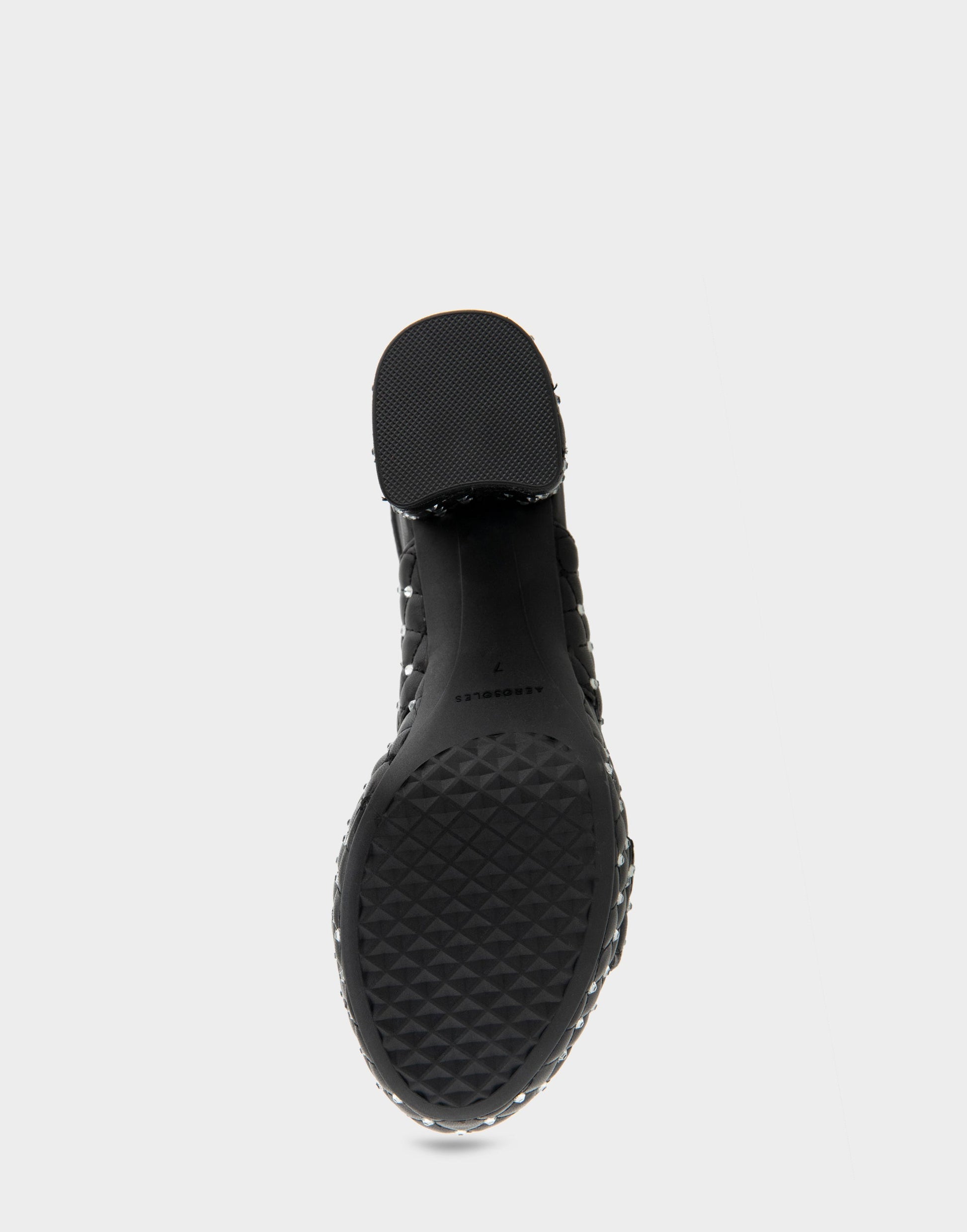 Aerosoles Platform Sandal in Black Quilted With Crystals