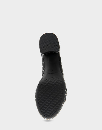 Aerosoles Platform Sandal in Black Quilted With Crystals