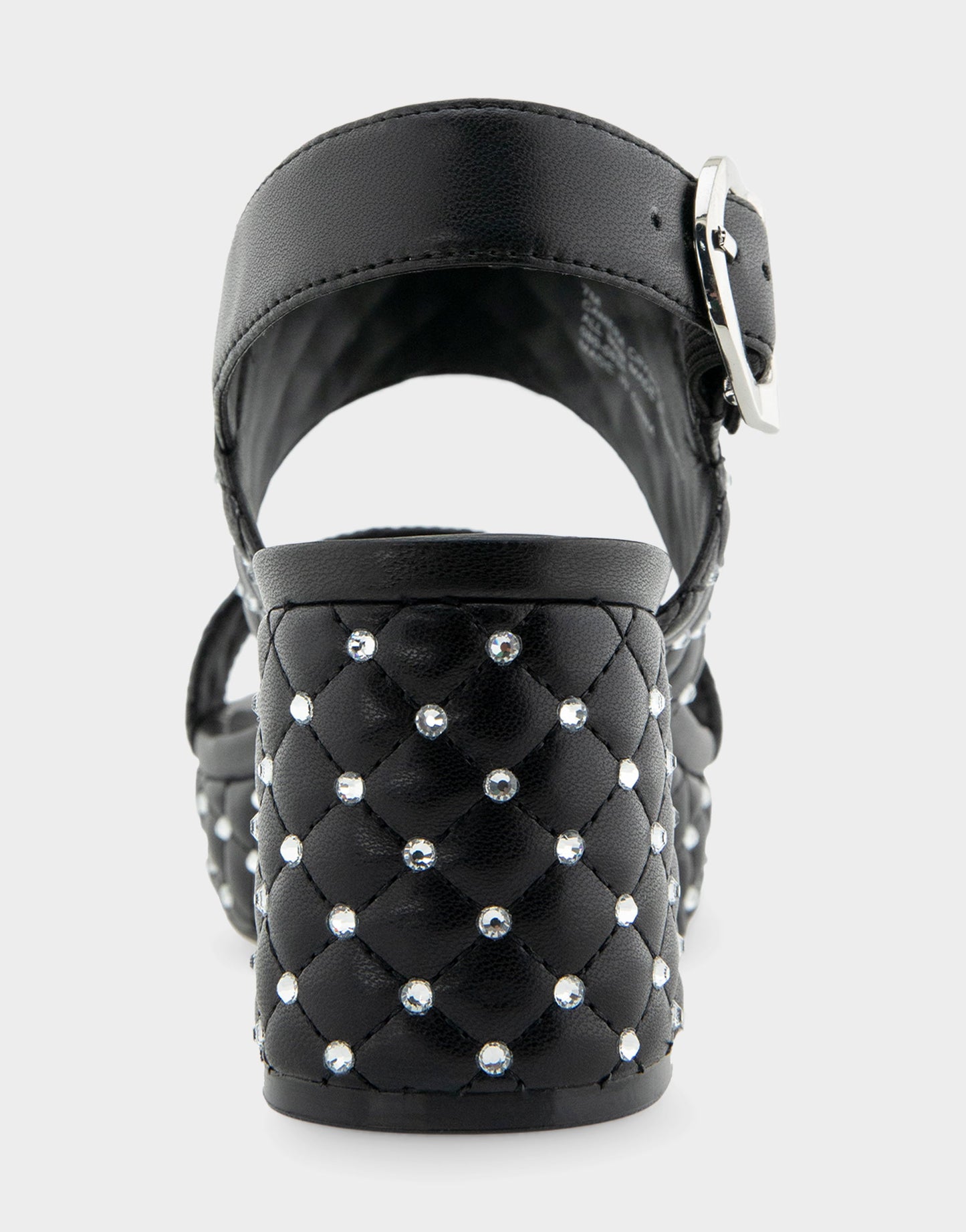 Aerosoles Platform Sandal in Black Quilted With Crystals
