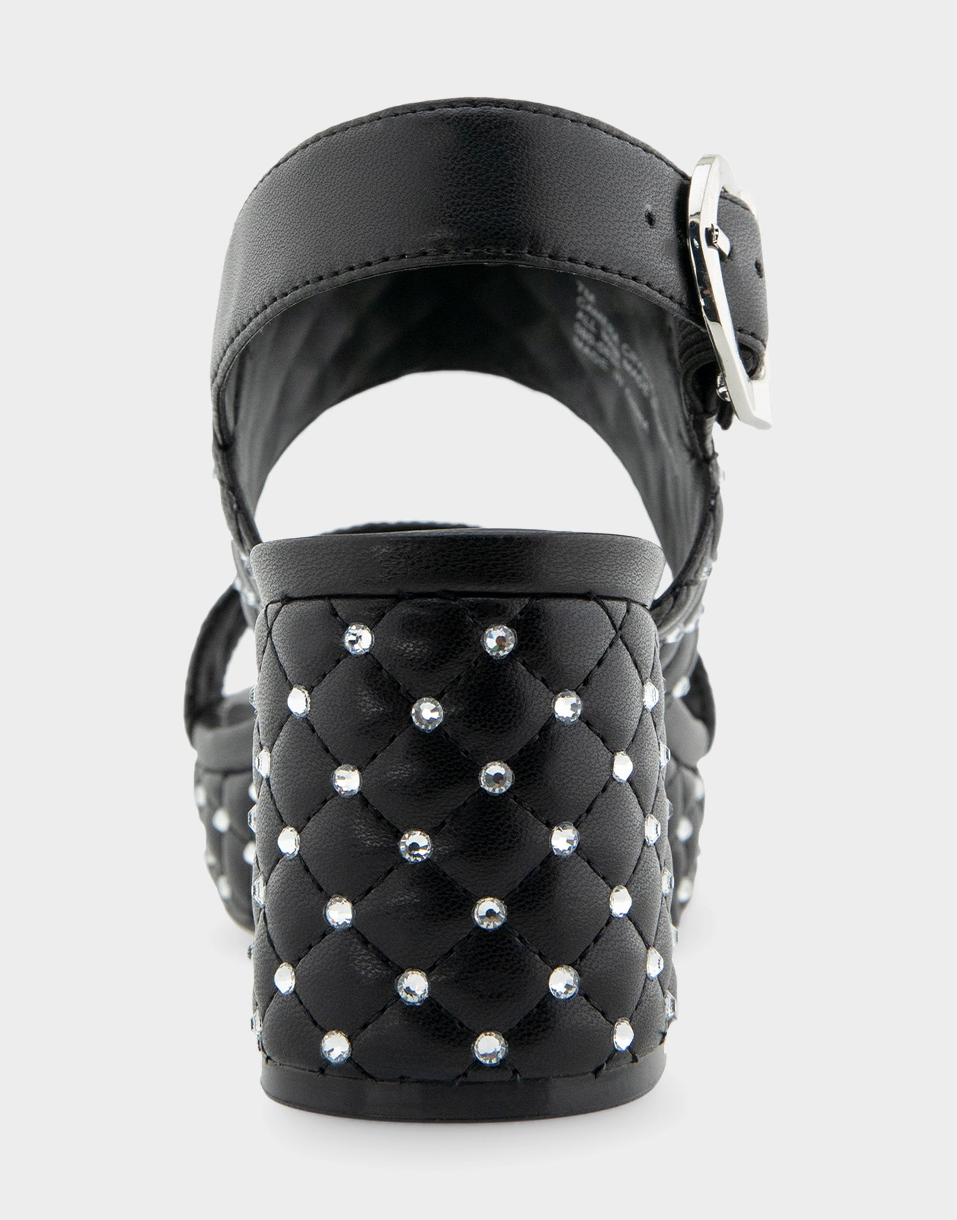 Aerosoles Platform Sandal in Black Quilted With Crystals